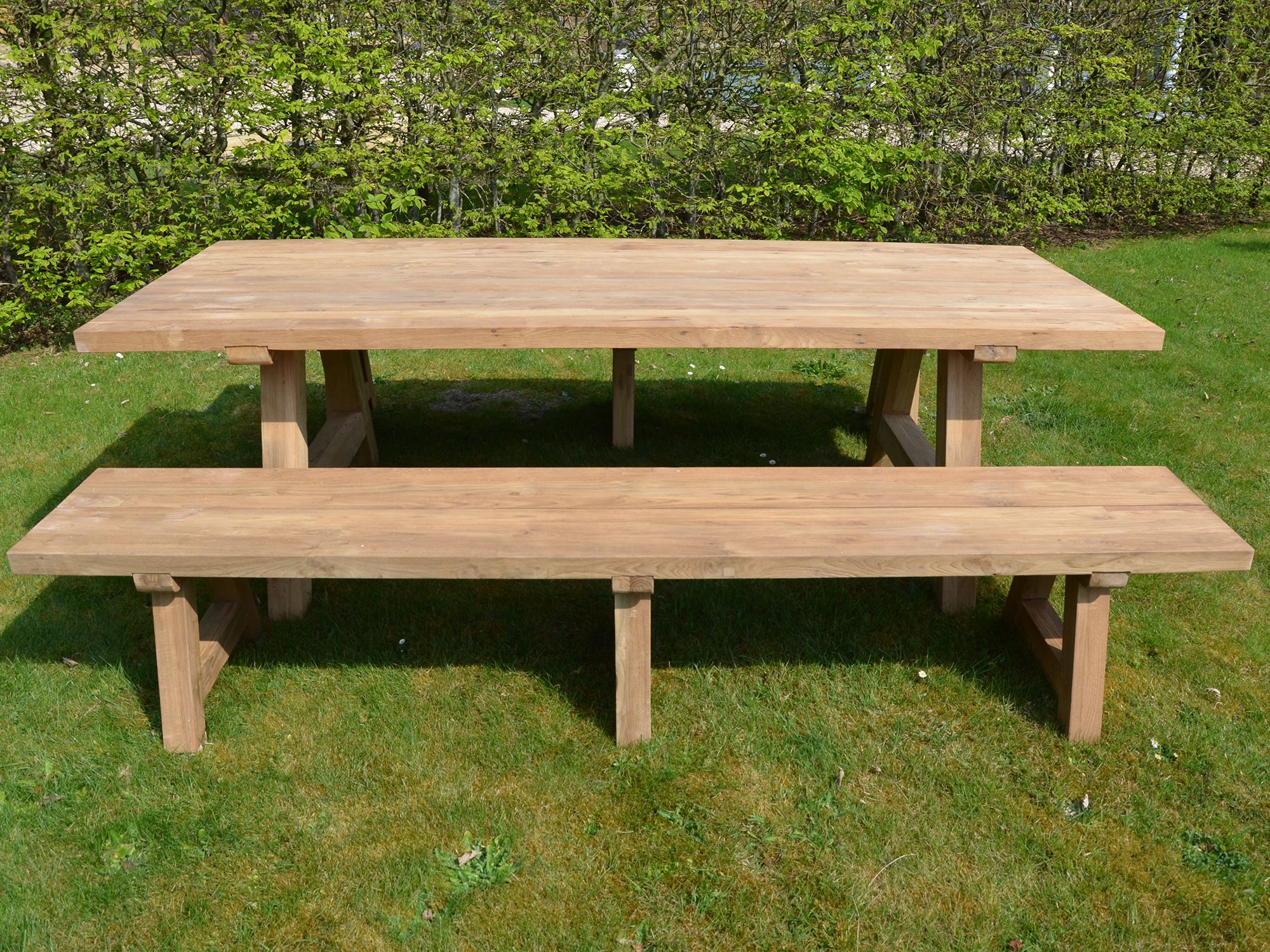 The Farmhouse Garden Dining Table and Benches Set | Heritage Handmade ...